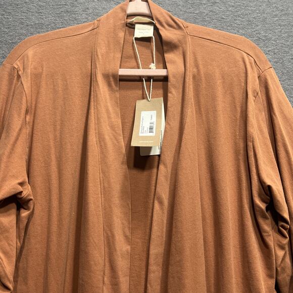 Coyuchi Solstice Organic Cotton Short Robe Long Sleeve Cinnamon Womens Size S - Picture 4 of 9